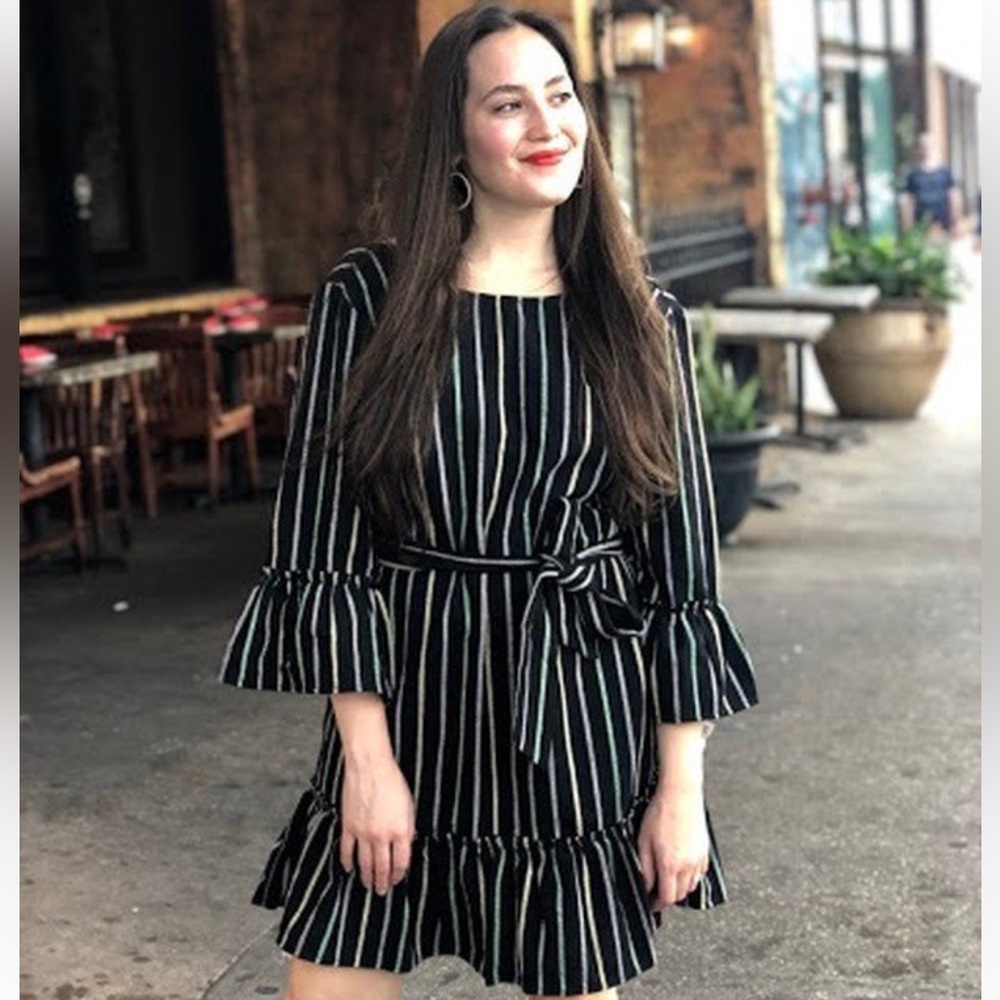 The Impeccable Pig striped dress with belt tie
